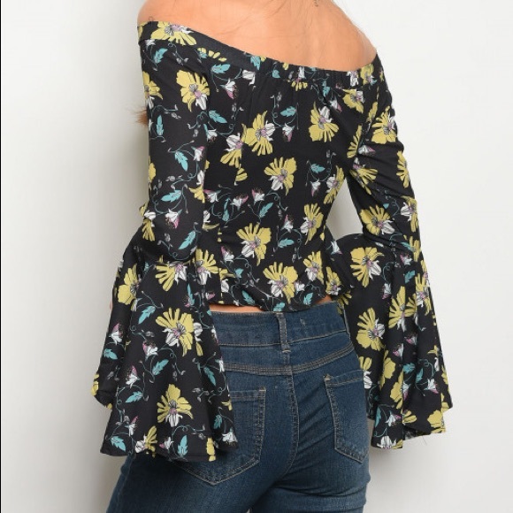Black Floral Top - Picture 2 of 2